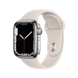 Apple Watch Series 7 GPS + Cellular, 41 mm, sudraba/bēša - Viedpulkstenis MKHW3EL/A