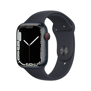 Apple Watch Series 7 GPS + Cellular, 45 mm, melna - Viedpulkstenis MKJP3EL/A