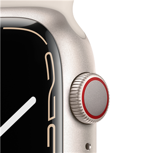 Apple Watch Series 7 GPS + Cellular, 45 мм, Starlight, Regular - Смарт-часы
