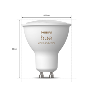 Philips Hue White and Color Ambiance Bluetooth, GU10, balta - Viedā spuldze