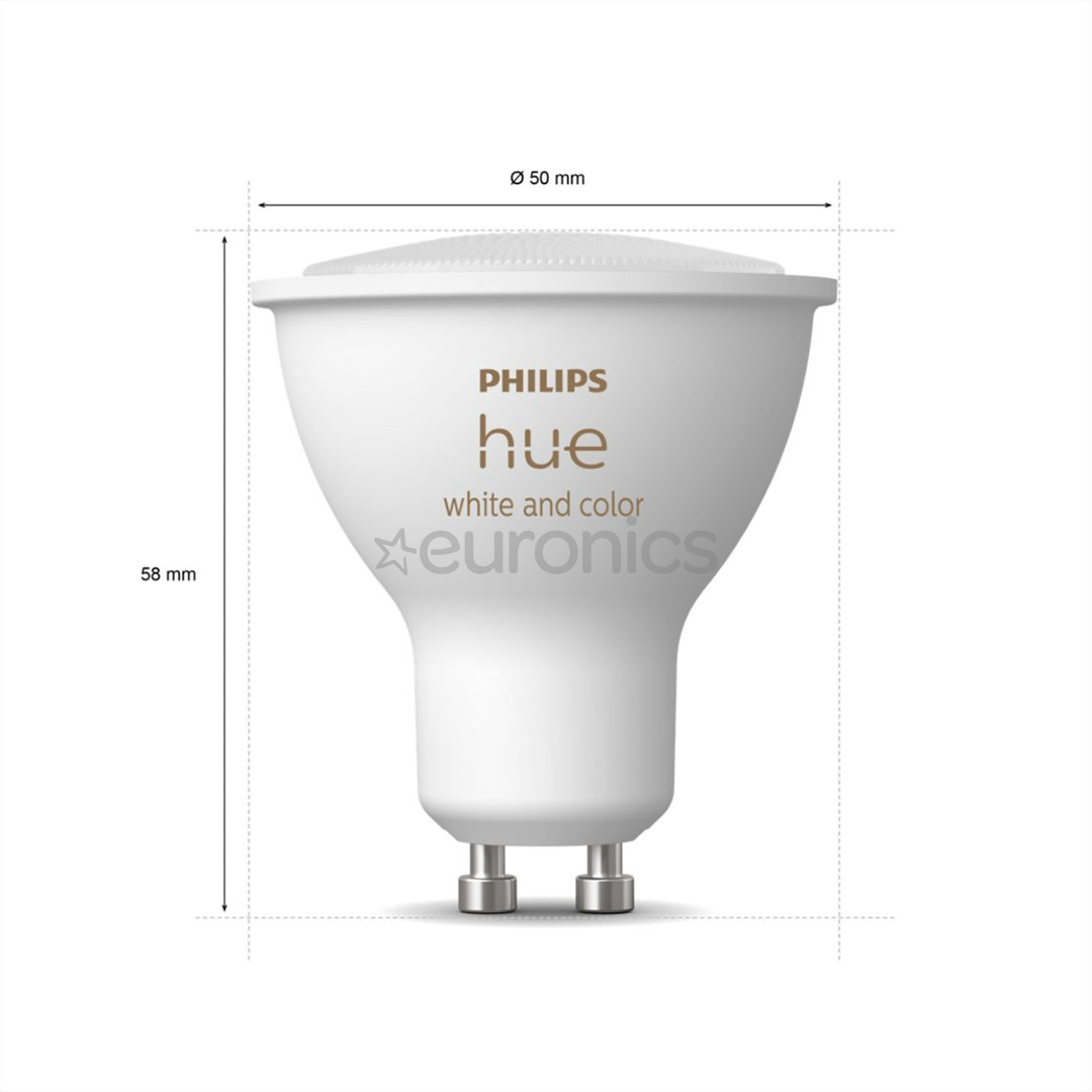 Philips Hue White and Color Ambiance Bluetooth, GU10, цветной - Умная лампа