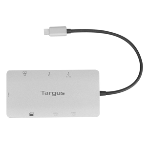 Targus USB-C Dual HDMI 4K Docking Station, USB-C, 2x HDMI, 100 W, pelēka - Portatīvā datora dokstacija