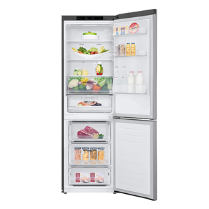 LG NatureFRESH™, augstums 186 cm, 341 L, nerūsējošā tērauda - Ledusskapis