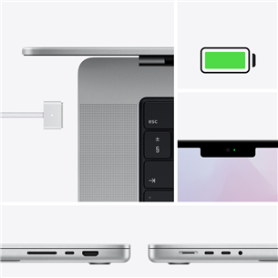 Apple MacBook Pro 16" (2021), M1 Pro 10C/16C, 16 ГБ, 512 ГБ, ENG, серебристый - Ноутбук