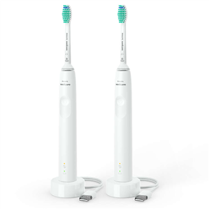 Philips Sonicare 3100, 2 gab., balta - Elektrisko zobu birstu komplekts