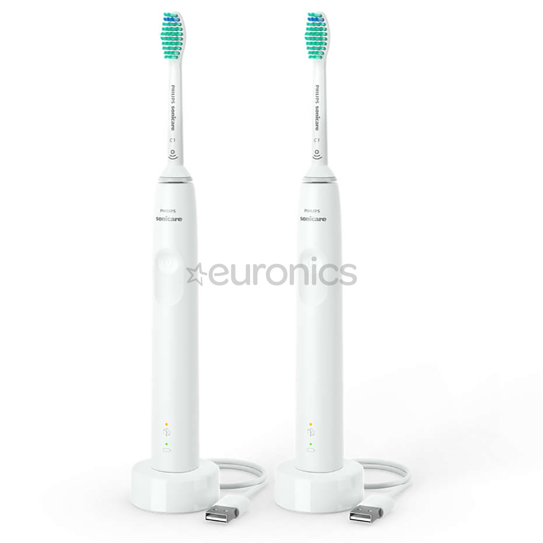 Philips Sonicare 3100, 2 gab., balta - Elektrisko zobu birstu komplekts