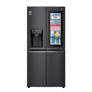 LG, InstaView, диспенсер для воды и льда, 508 л, высота 179 см, черный - SBS-холодильник GMX844MC6F.AMCQEUR