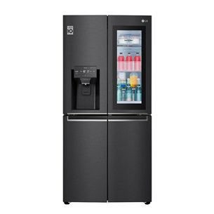 LG Water & Ice Dispenser Instaview™, augstums 178.7 cm, 508 L, melna - SBS ledusskapis