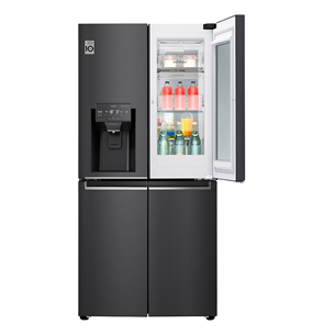 LG, InstaView, water & ice dispenser, 508 L, height 179 cm, black - SBS Refrigerator