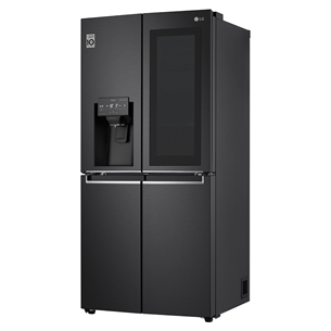 LG Water & Ice Dispenser Instaview™, augstums 178.7 cm, 508 L, melna - SBS ledusskapis