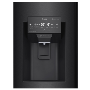 LG Water & Ice Dispenser Instaview™, augstums 178.7 cm, 508 L, melna - SBS ledusskapis