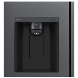 LG Water & Ice Dispenser, augstums 179 cm, 635 L, melna - SBS ledusskapis