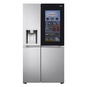 LG Water & Ice Dispenser Instaview™, augstums 179 cm, 635 L, sudraba - SBS ledusskapis