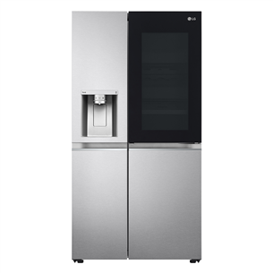 LG, InstaView, диспенсер для воды и льда, 635 л, высота 179 см, серебристый - SBS-холодильник