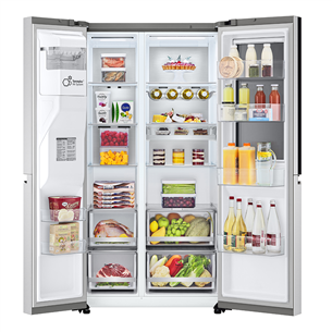 LG, InstaView, water & ice dispenser, 635 L, height 179 cm, silver - SBS Refrigerator