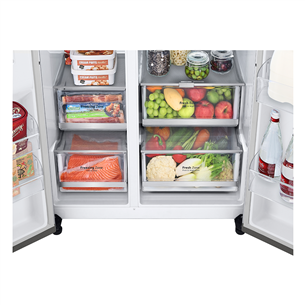 LG, InstaView, диспенсер для воды и льда, 635 л, высота 179 см, серебристый - SBS-холодильник