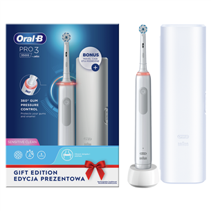 Braun Oral-B Pro 3 3500, ceļojumu futrālis, pelēka - Elektriskā zobu birste