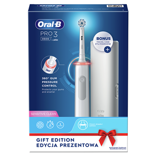 Braun Oral-B Pro 3, travel case, grey - Electric toothbrush