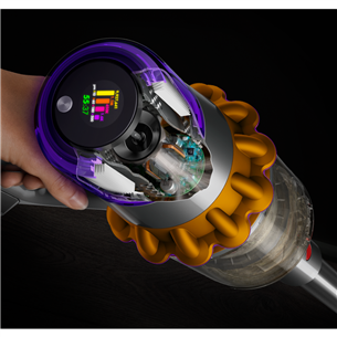 Dyson V15 Detect Absolute, dzeltena/pelēka - Bezvadu putekļu sūcējs