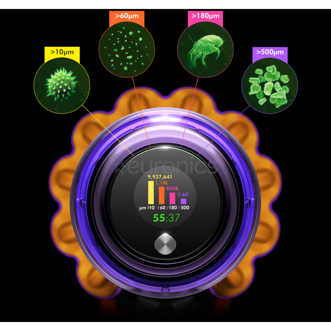 Dyson V15 Detect Absolute, dzeltena/pelēka - Bezvadu putekļu sūcējs