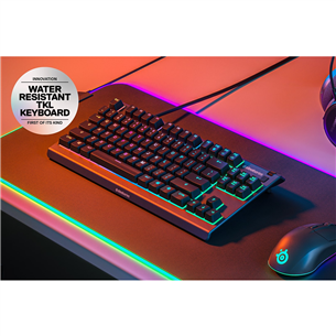 SteelSeries Apex 3 TKL, US, mehāniskā, melna - Klaviatūra