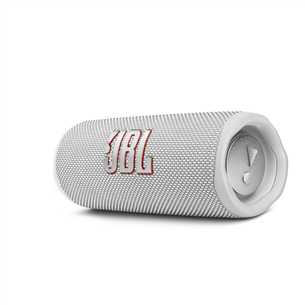 JBL Flip 6, balta - Portatīvais bezvadu skaļrunis