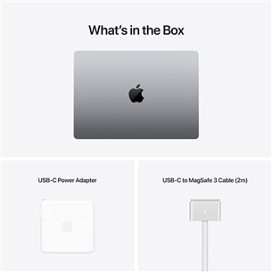 Apple MacBook Pro 14 (2021), 14.2'', M1 Max 10C/24C, 32 GB, 1 TB, ENG, tumši pelēka - Portatīvais dators
