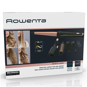 Rowenta Infinite Looks, 190°, melna/vara - Matu veidošanas komplekts