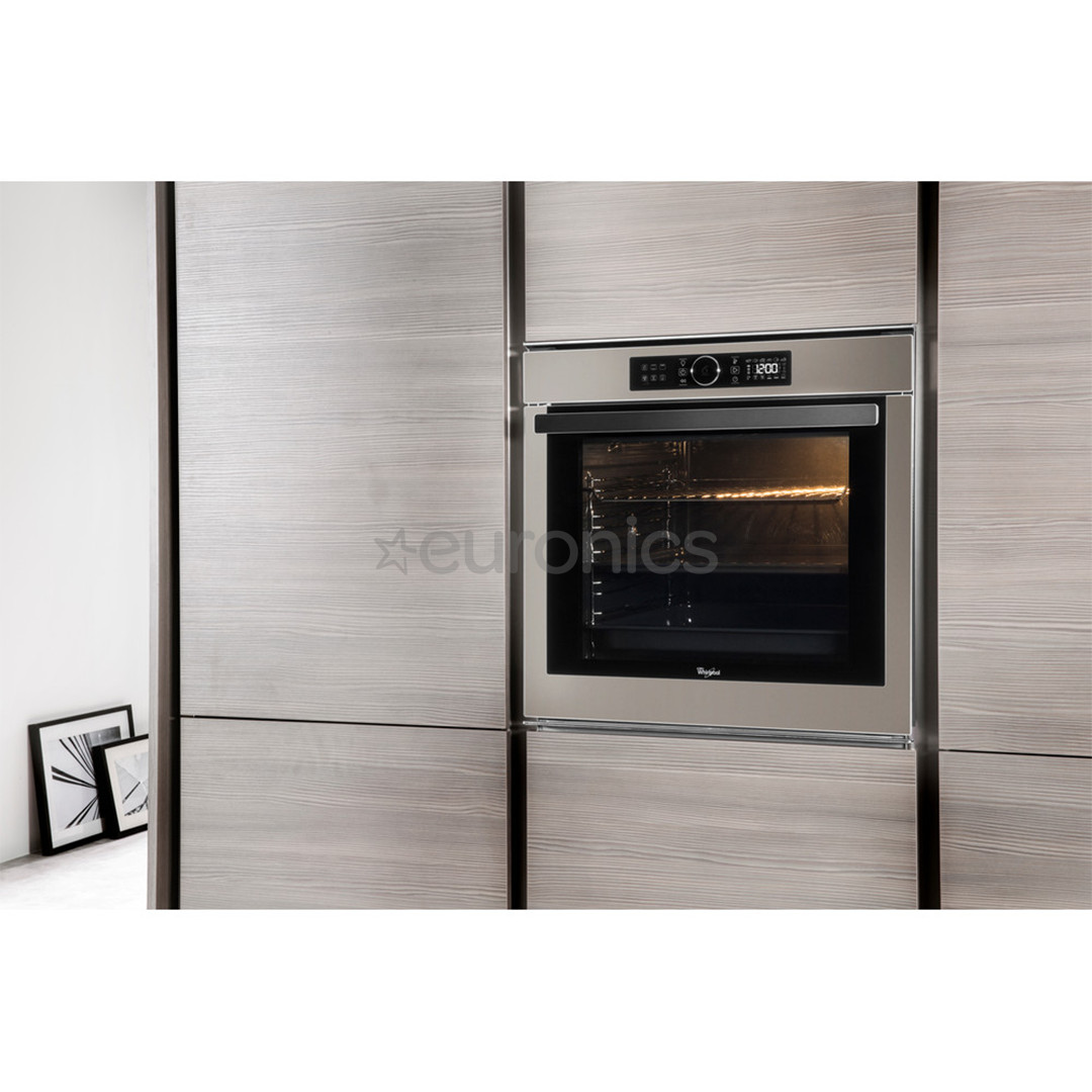 Whirlpool, 73 L, pirolītiskā tīrīšana, sudraba - Iebūvējama elektriskā cepeškrāsns