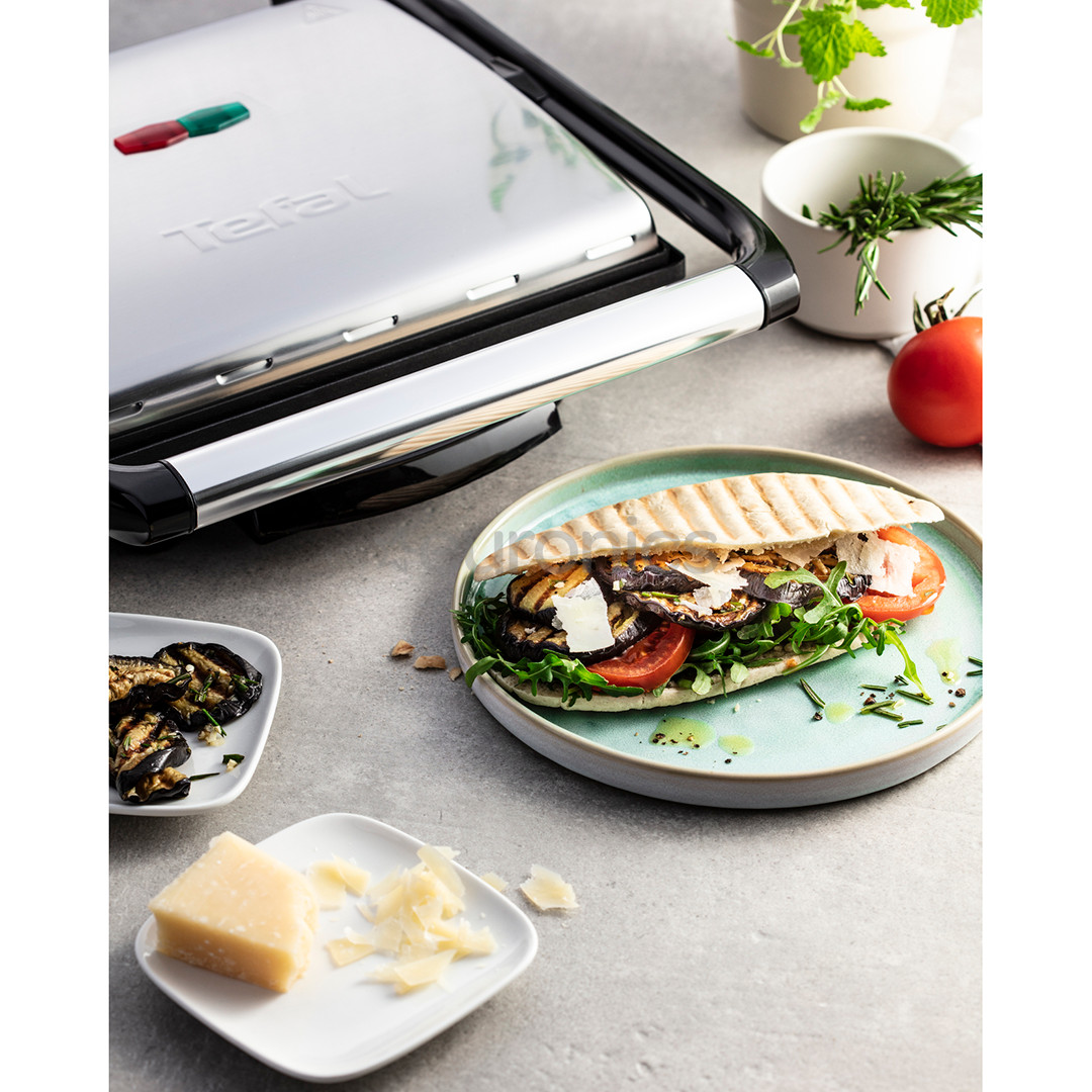 Tefal Inicio, 2000 W, melna/nerūsējošā tērauda - Elektriskais grils