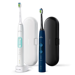 Philips Sonicare ProtectiveClean 5100, 2 gab., ceļojumu futrālis, balta/zila - Elektrisko zobu birstu komplekts HX6851/34