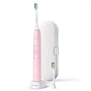 Philips Sonicare ProtectiveClean 5100, ceļojumu futrālis, balta/rozā - Elektriskā zobu birste