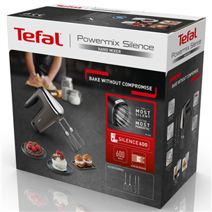 Tefal PowerMix Silence, 600 W, dark grey - Hand mixer