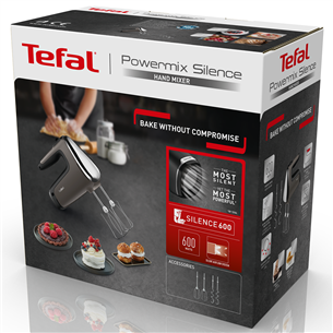 Tefal PowerMix Silence, 600 W, tumši pelēka - Rokas mikseris