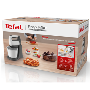 Tefal Prep'Mix+, 500 W, balta - Rokas mikseris ar trauku