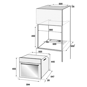 Beko, 48 L, inox - Built-in Oven