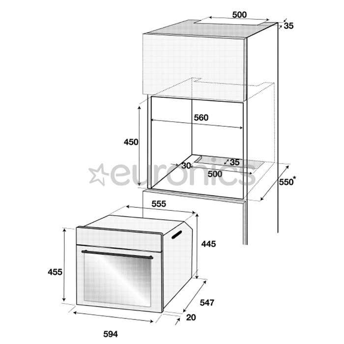 Beko, 48 L, inox - Built-in Oven