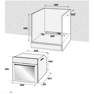 Beko, 48 L, inox - Built-in Oven