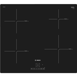 Bosch Serie 4, platums 57.2 cm, melna - Iebūvējama indukcijas plīts virsma PIE601BB5E