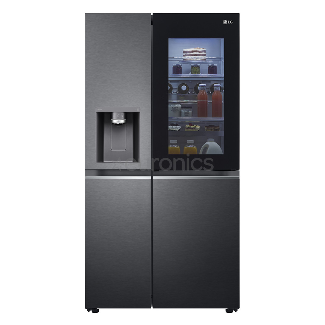 LG, InstaView, water & ice dispenser, 635 L, height 179 cm, black - SBS Refrigerator