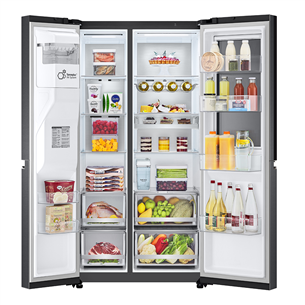 LG, InstaView, ūdens & ledus dozators, 635 L, augstums 179 cm, melna - SBS Ledusskapis