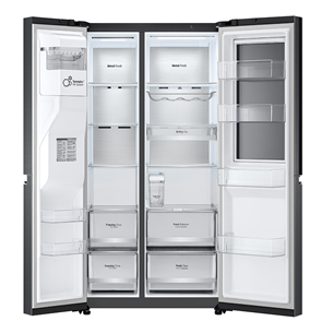 LG, InstaView, ūdens & ledus dozators, 635 L, augstums 179 cm, melna - SBS Ledusskapis
