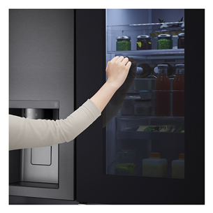 LG, InstaView, ūdens & ledus dozators, 635 L, augstums 179 cm, melna - SBS Ledusskapis