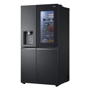 LG, InstaView, ūdens & ledus dozators, 635 L, augstums 179 cm, melna - SBS Ledusskapis
