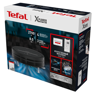 Tefal X-plorer S120 Animal & Allergy, sausā un mitrā uzkopšana, melna - Robots putekļu sūcējs