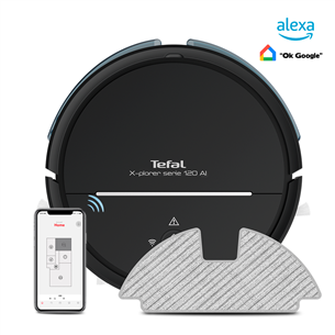 Tefal X-plorer S120 Animal & Allergy, vacuuming and mopping, black - Robot Vacuum Cleaner