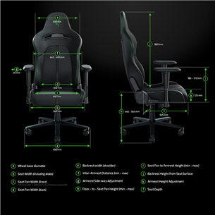 Razer Enki, green/black - Gaming chair