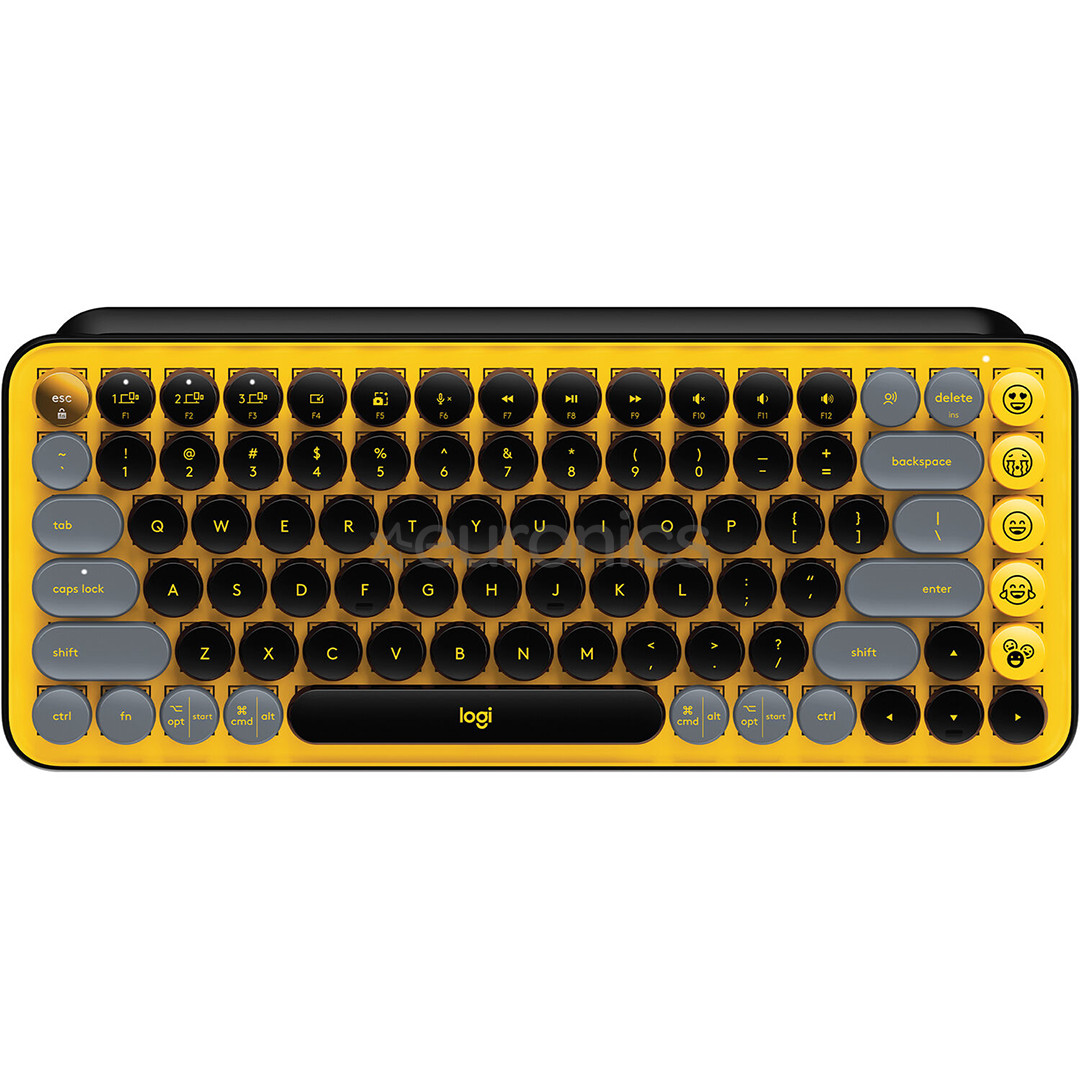 Logitech POP Keys Wireless Mechanical Emoji, RUS, желтый - Беспроводная клавиатура
