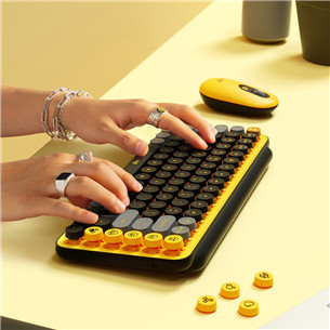 Logitech POP Keys Wireless Mechanical Emoji, RUS, желтый - Беспроводная клавиатура