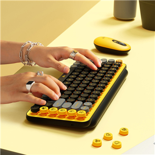 Logitech POP Keys Wireless Mechanical Emoji, RUS, желтый - Беспроводная клавиатура